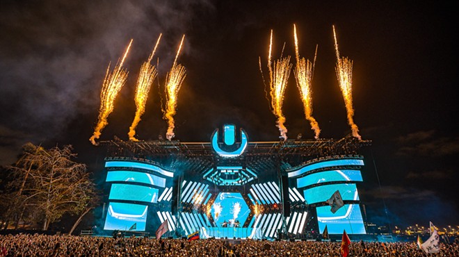 Ultra Music Festival main stage with pyrotechnics