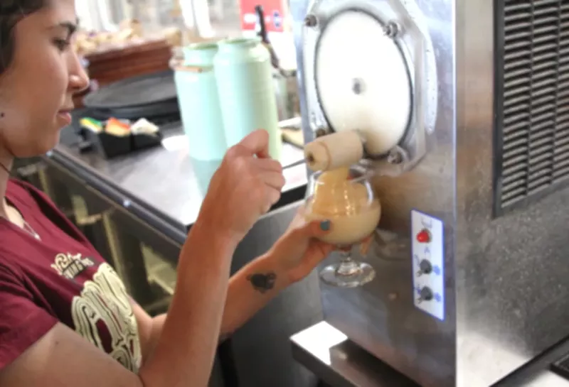 Image: Beer slushies are made with a commercial frozen margarita machine at 26 Degree Brewing in Pompano Beach.