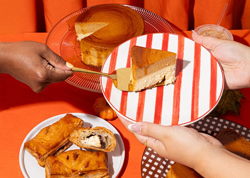 The pumpkin flan and pumpkin y queso pastelitos at Vicky Bakery