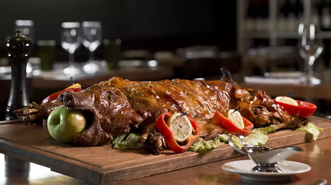 a roasted pig