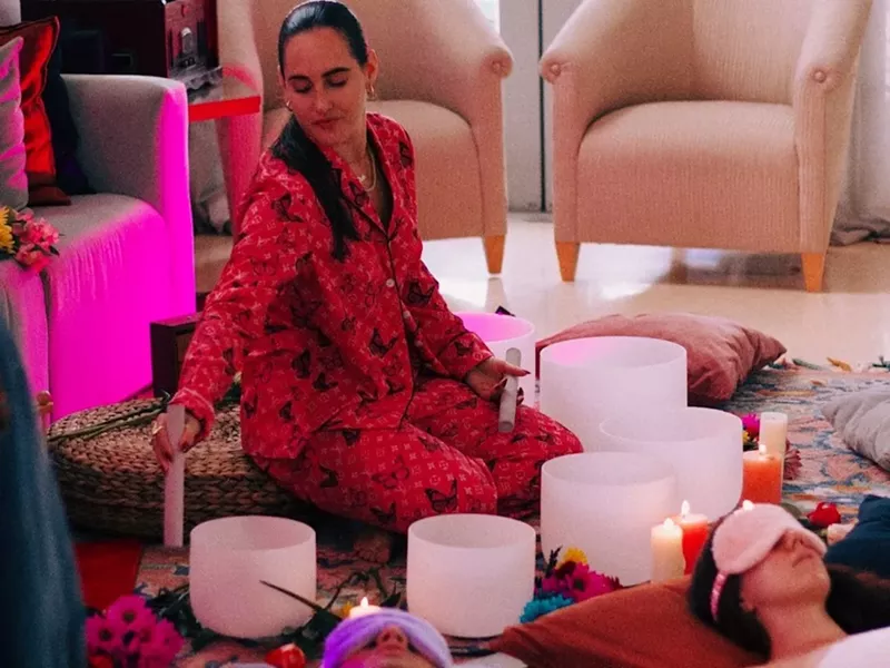 Image: Brittany Berger leading a class at the Mindful Music Lab