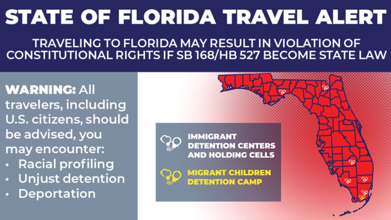 The travel warning put out by the ACLU and other groups.
