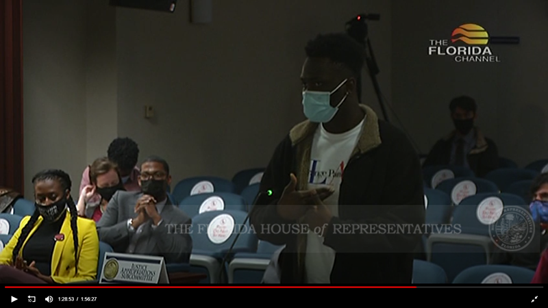 Image: Keirten Nivol was escorted out of the Florida Capitol and barred from returning after speaking against an anti-protest bill.