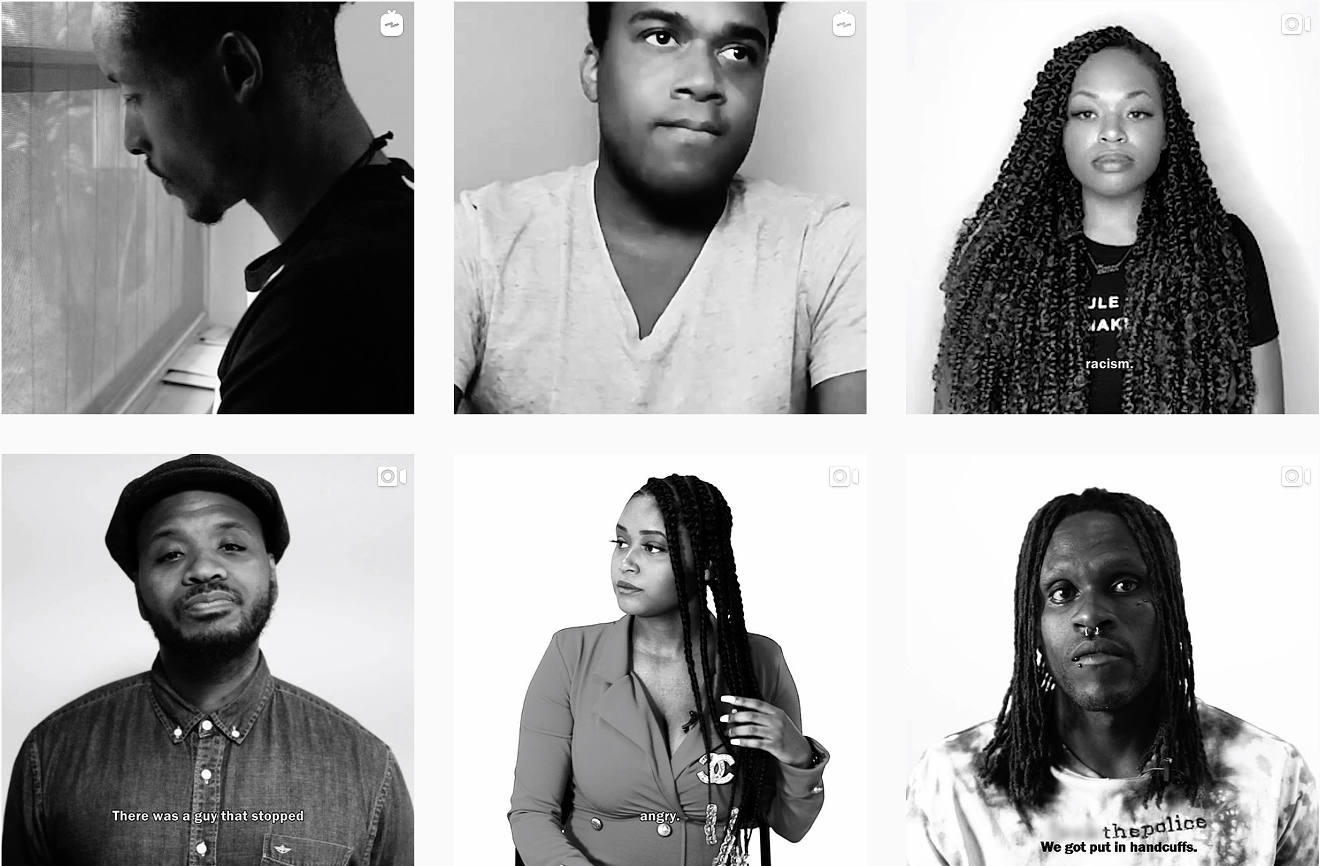 Actor Joshua Jean-Baptiste (bottom left) participated in his friend's social-media project about racism.