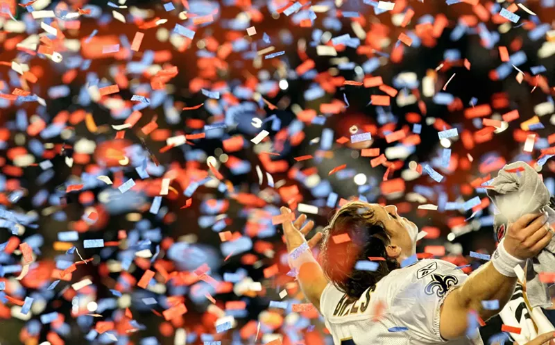 Image: Spoiler alert (not)! Drew Brees celebrates the best Super Bowl redemption story ever, in 2010.