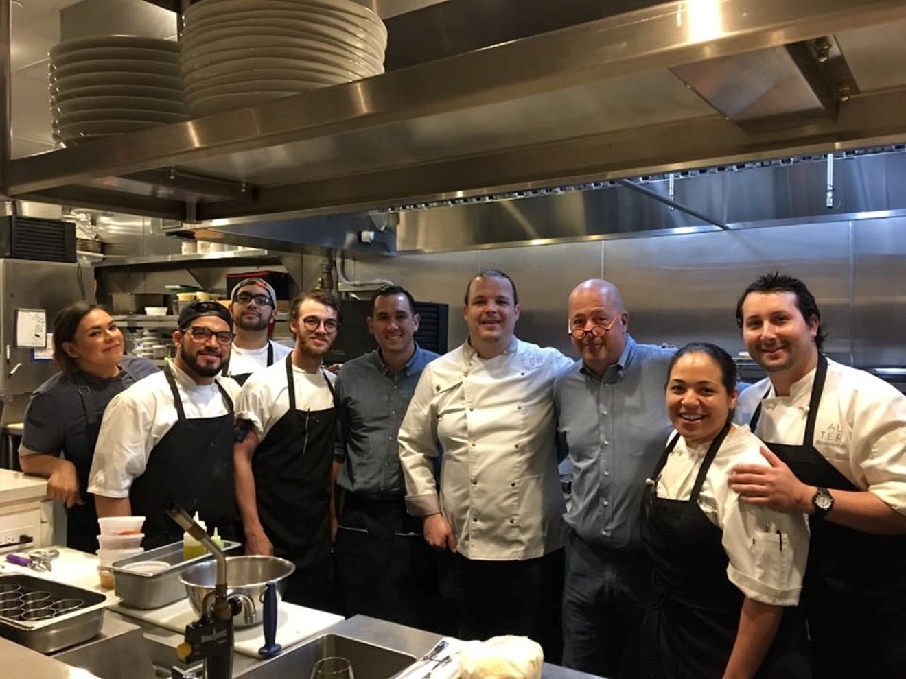 The Alter crew with Andrew Zimmern.