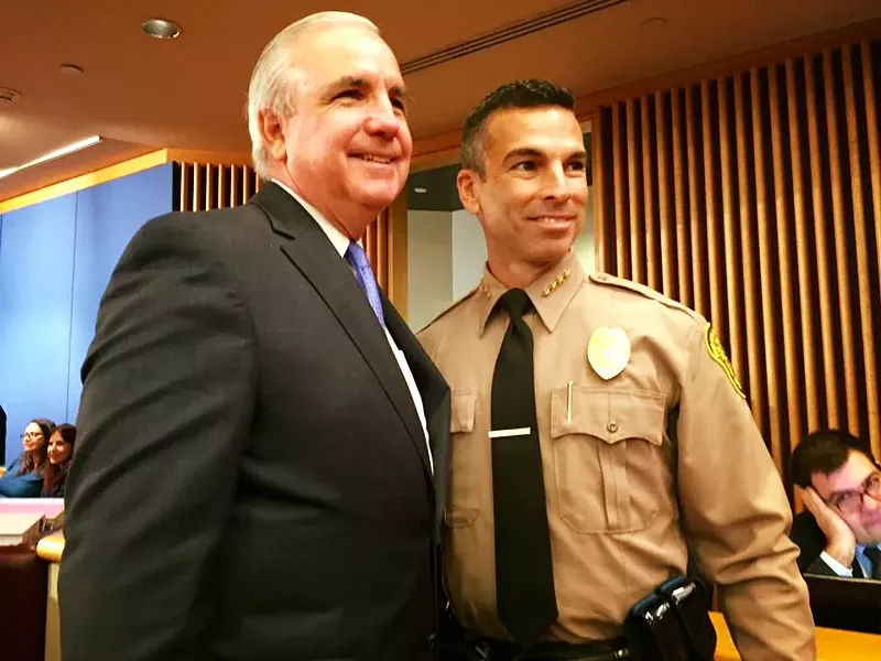 Image: Miami-Dade County Mayor Carlos Gimenez and MDPD Director Juan Perez.