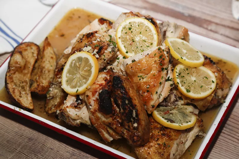 Image: Gio's legendary Sorrento lemon chicken is his grandmother's recipe.