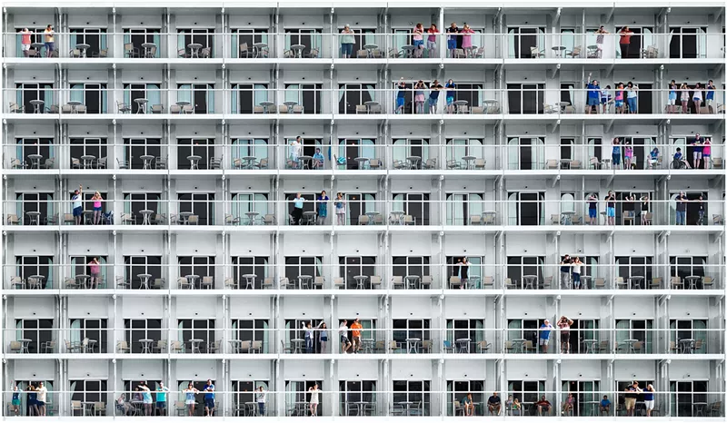 Image: Artist Mitya Trotsky discovered a range of emotions on cruise ship balconies.
