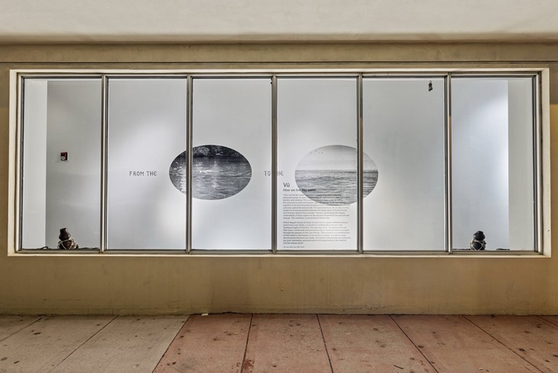 Vũ Hoàng Khánh Nguyên's How we live like water was allegedly ordered to be removed from the window of a Walgreens in Miami Beach by Oolite Arts' chair Marie Elena Angulo.