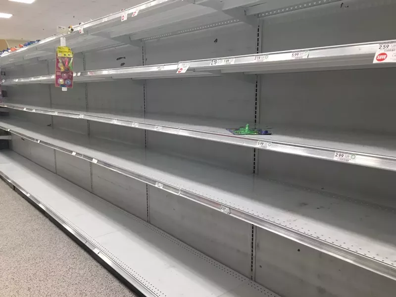 Image: Don't panic if the water aisle looks like this. Publix plans to restock.
