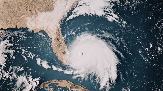 Satellite photo of Hurricane Dorian as it threatens the South Florida coast in September of 2019.