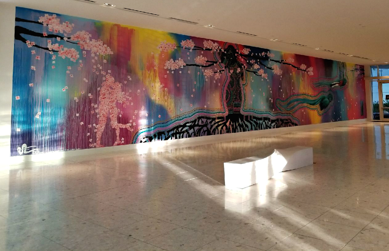 Luis Valle's mural kicks off Aventura Mall's latest arts venture.