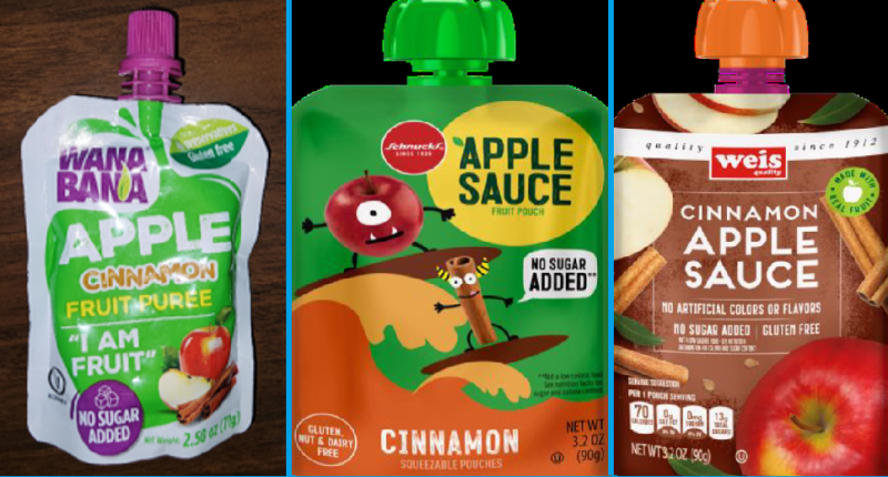 Image: The FDA released pictures of WanaBana's brightly colored applesauce pouches to help consumers identify the recalled products.