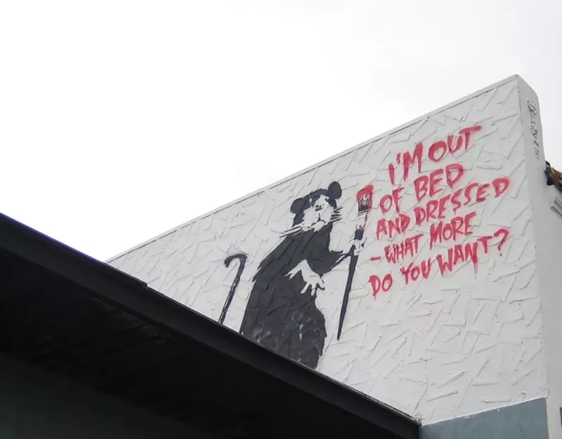 Image: A mural attributed to Banksy in Los Angeles.