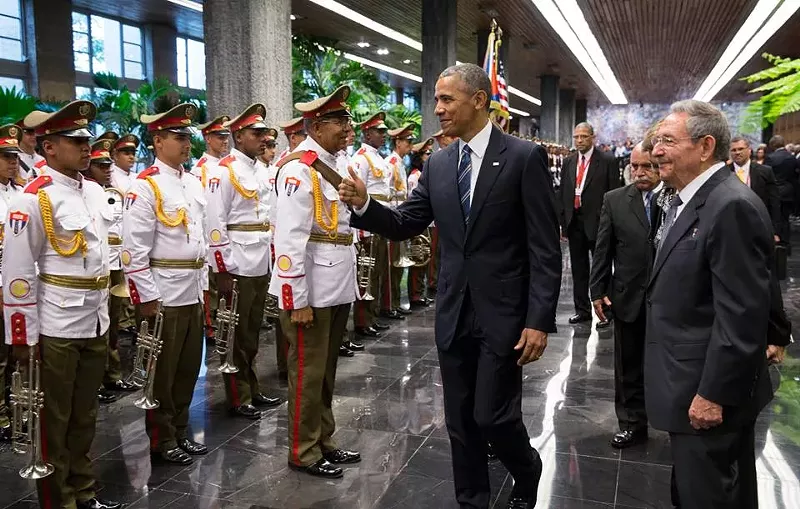 Image: Barack Obama meets with Cuban leader Raúl Castro in Havana in 2016.