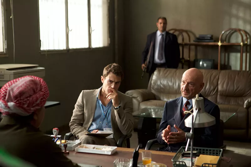 Image: Ben Kingsley (right) plays the boss of Michael (Theo James), the hero based on real whistleblower Michael Soussan, in Per Fly’s Backstabbing for Beginners, a dramatization of a diplomacy newbie’s true-story discovery.
