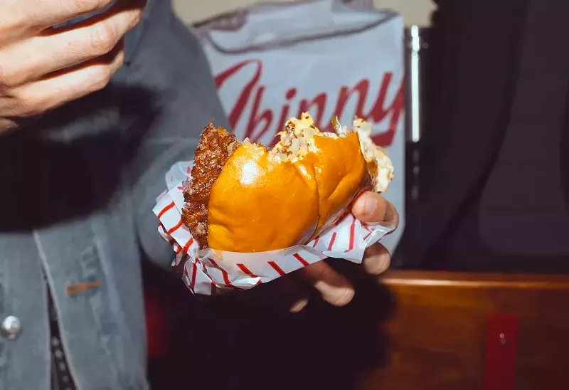 Image: holding burger