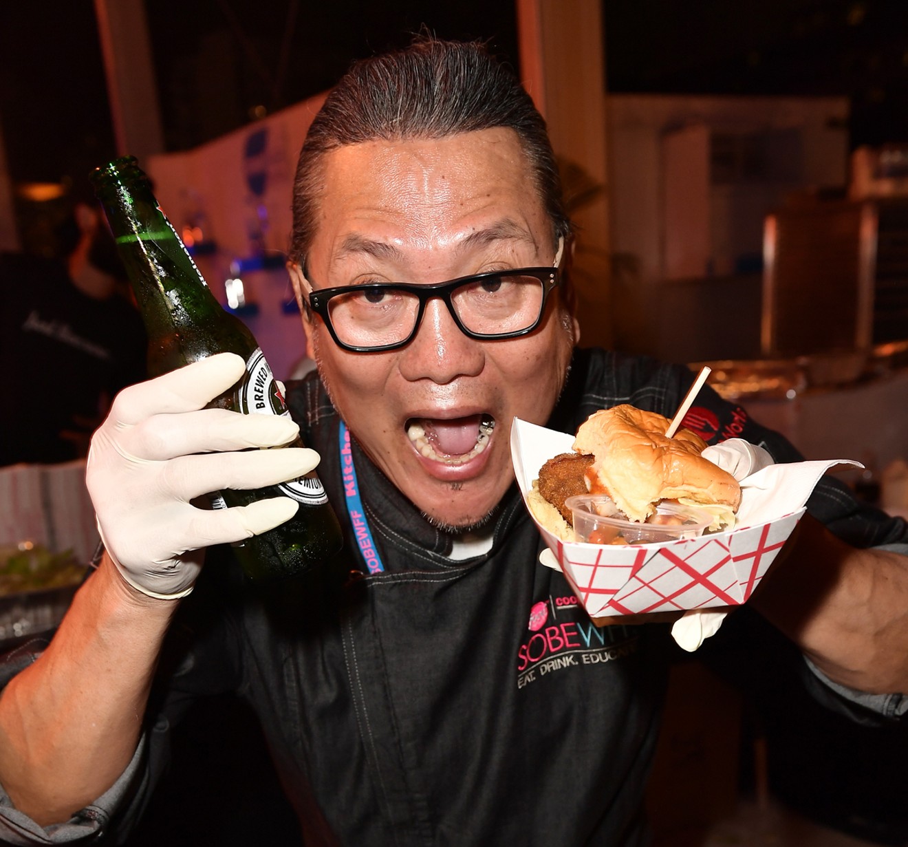 Chef Masaharu Morimoto at the 2017 Heineken Light Burger Bash