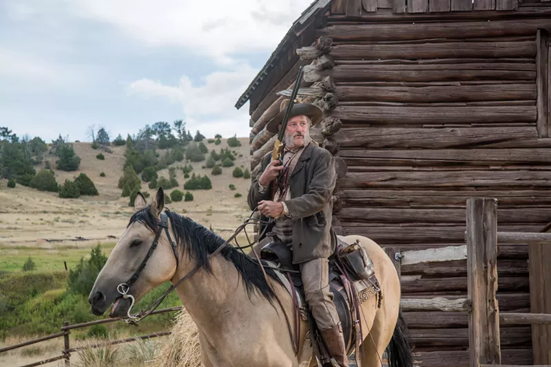 Image: A furry Bill Pullman plays a stumbling, awkward man who delivers many of his sentences in a mumble while trying to do what's right in the wild, wild West in The Ballad of Lefty Brown.