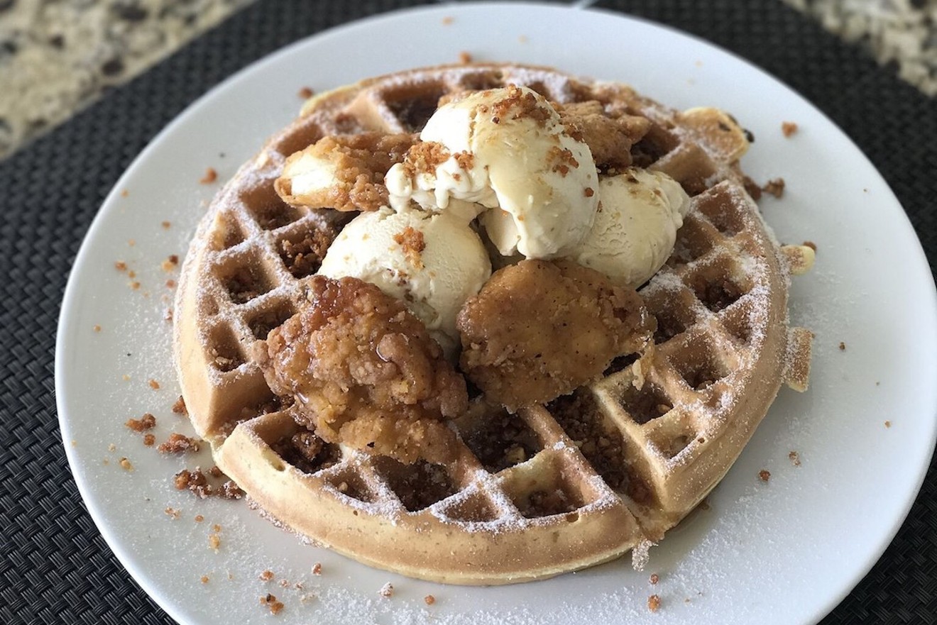 Opt for an order of chicken and waffles during BLT Prime's buffet brunch.