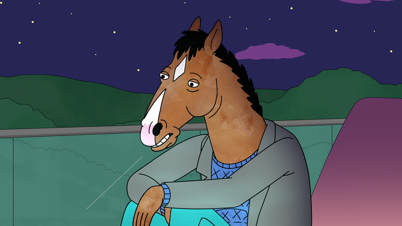 BoJack Horseman presents the titular character (voiced by Will Arnett) as a washed-up sitcom star in the Netflix animated series that also includes anthropomorphic dogs with clothes and jobs.