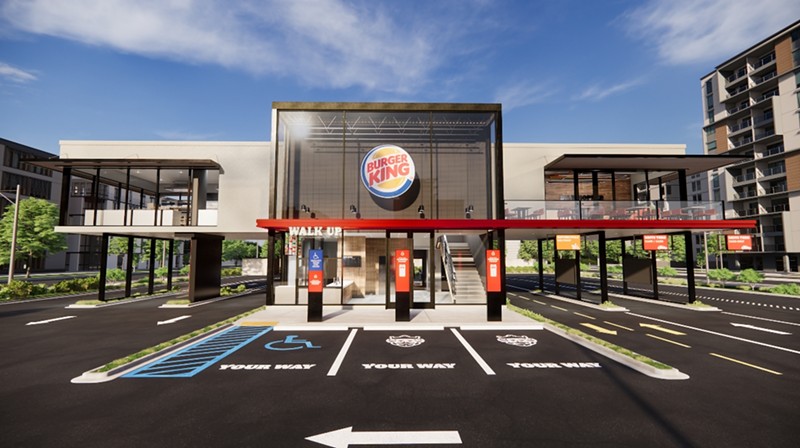 A rendering of a Burger King for the "New Normal."