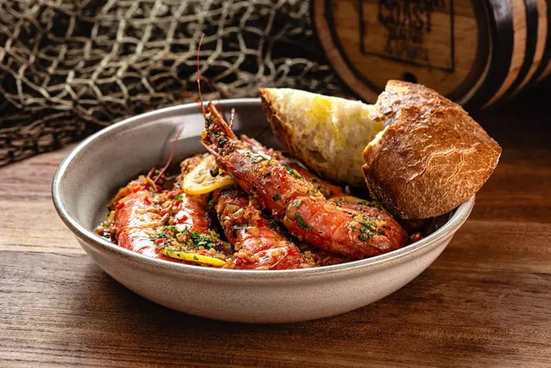 Image: Emeril Lagasse's New Orleans-style barbecue shrimp will make an appearance on the Burlock Coast menu.
