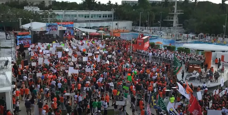 Image: Thousands of Miami Hurricanes fans gathered at the Lakeside Patio during ESPN College GameDay in 2017