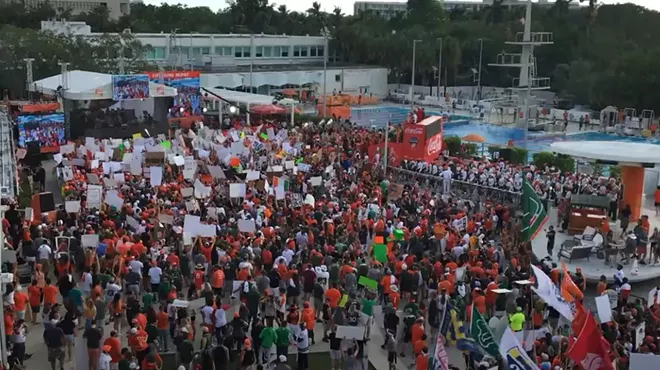 Thousands of Miami Hurricanes fans gathered at the Lakeside Patio during ESPN College GameDay in 2017