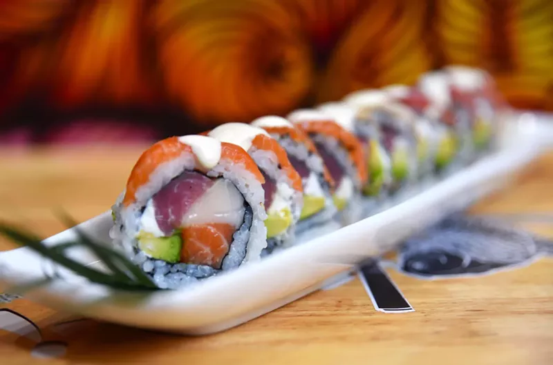 Image: The "Happy Rainbow" roll is part of Inari Sushi Fusion's new CBD menu.