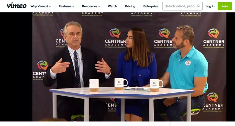 Image: Robert Kennedy Jr. speaks at Centner Academy on January 28.