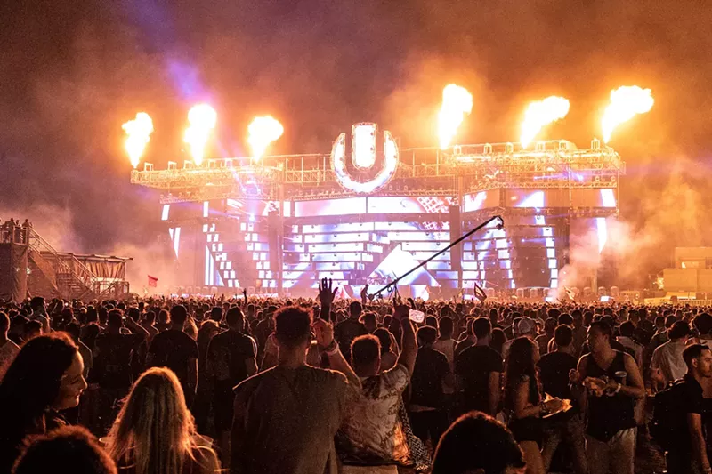 Image: A view of the stage at Miami's Ultra Music Festival in 2019.