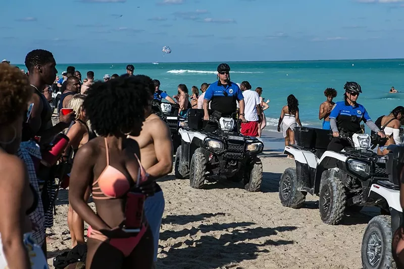 Image: Police patrol Miami Beach during spring break 2018.