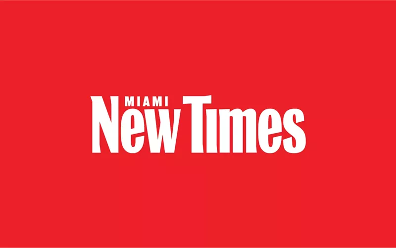 Image: Miami New Times logo in white on red background