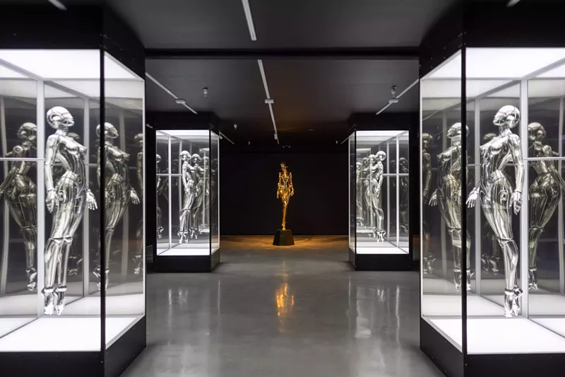 Image: Installation view of "Hajime Sorayama: Desire Machines" at the Museum of Sex in Miami