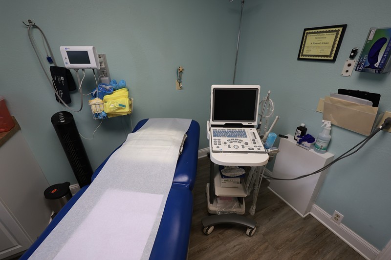 An examination room in a women's clinic in Jacksonville
