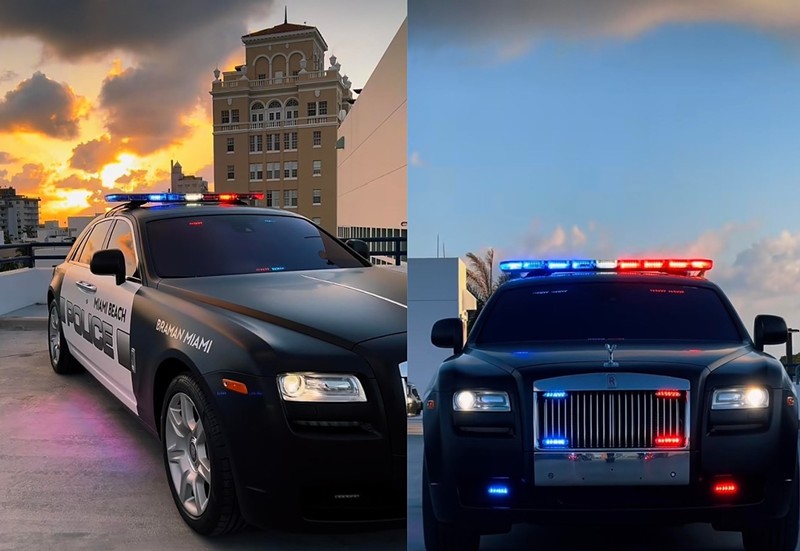 Braman Motors provided a Rolls-Royce for use in the Miami Beach Police Department's recruiting division.