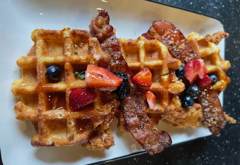 Image: Crackers Southern Dining now serves its popular chicken and waffles all day, every day of the week.