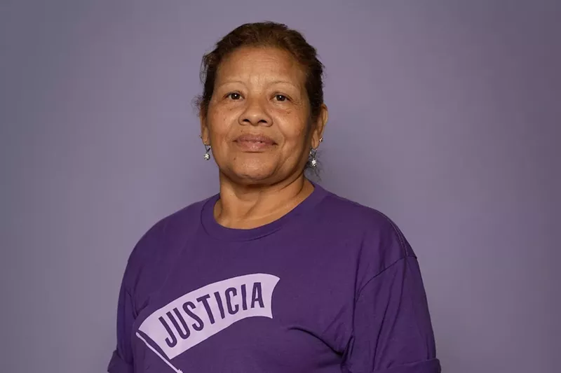 Image: Miriam Alba says she's been surveilled and threatened since going public with her support for a union for janitorial workers.