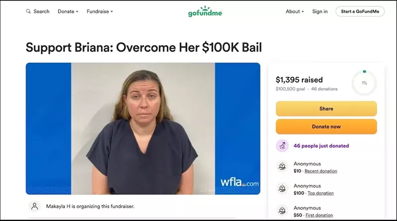 Image: Screenshot of a GoFundMe fundraiser for Briana Boston.