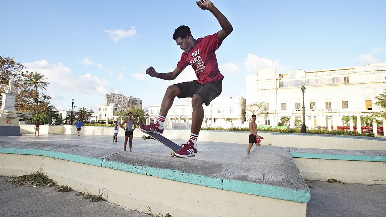 Skaters in Havana, like Reinaldo Vicet (pictured), love the sport despite the lack of skate shops in the city.