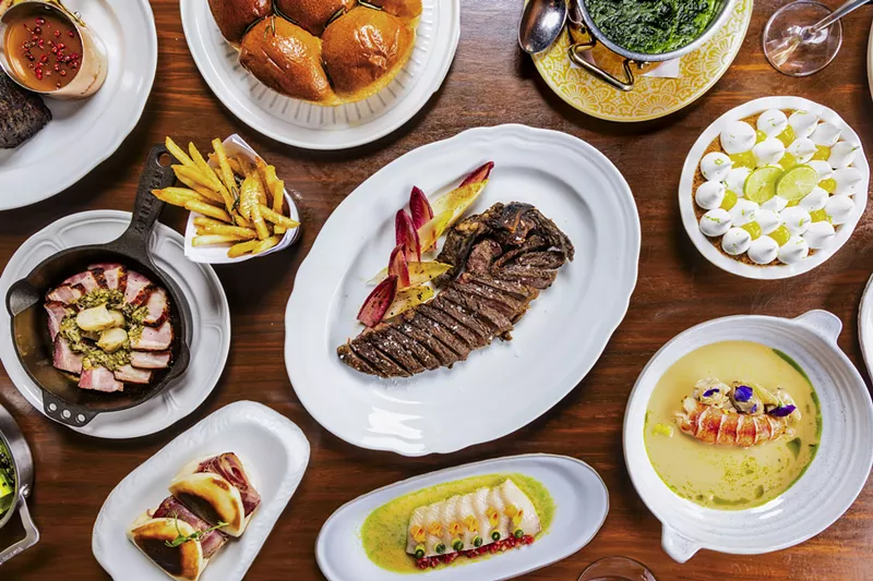 Image: steak and fries on plates