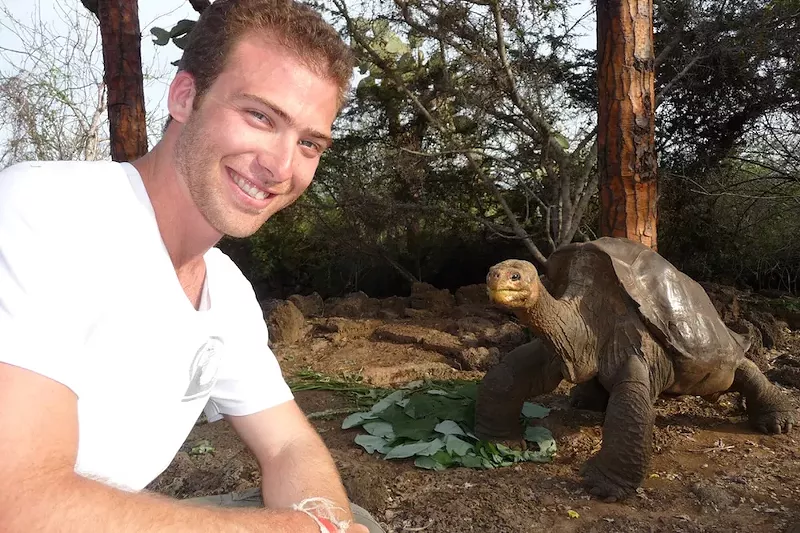 Image: David Hoffman with Lonesome George.