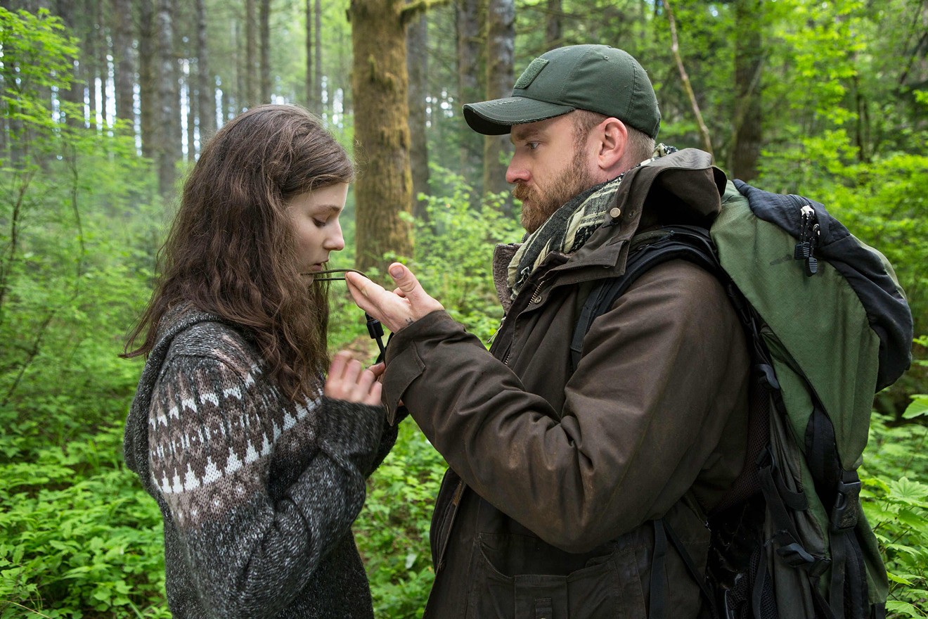 Thomasin McKenzie (left) plays 13-year-old Tom, the daughter of Will (Ben  Foster), and though the two have been hiding out in a large public park, there's much more to their survival story in Leave No Trace.