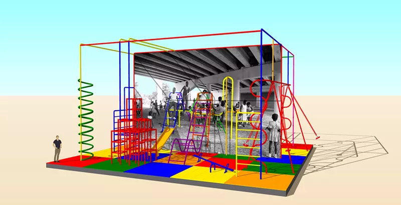 Image: A digital rendering of Derrick Adams' America's Playground