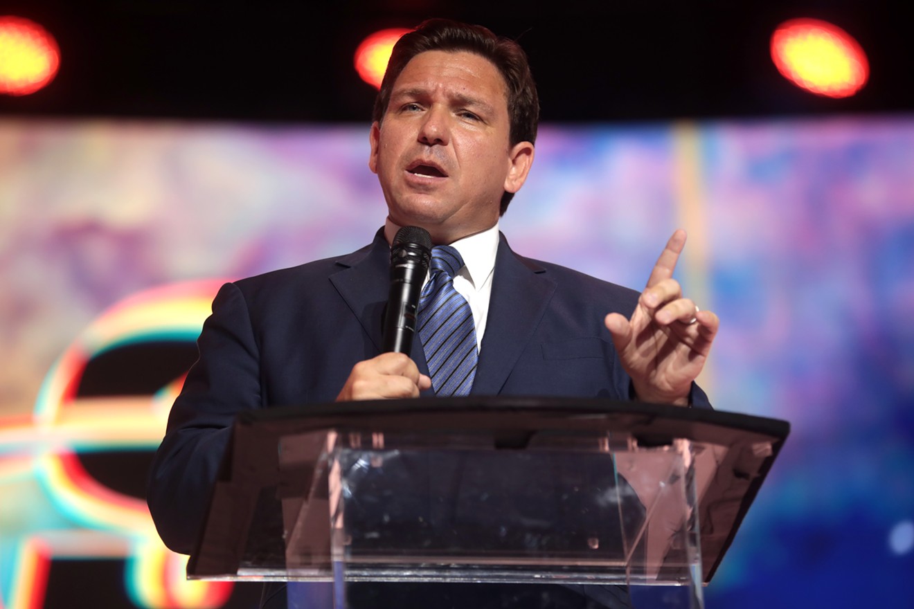 Gov. Ron DeSantis speaking with attendees at the 2022 Student Action Summit at the Tampa Convention Center in Tampa, Florida.
