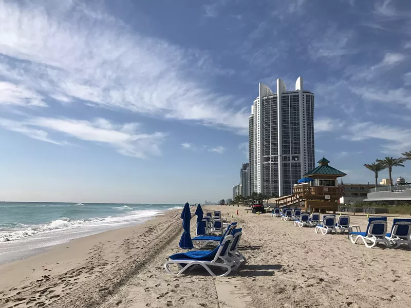Image: The Trump International Beach Resort overlooks the sand in Sunny Isles Beach.
