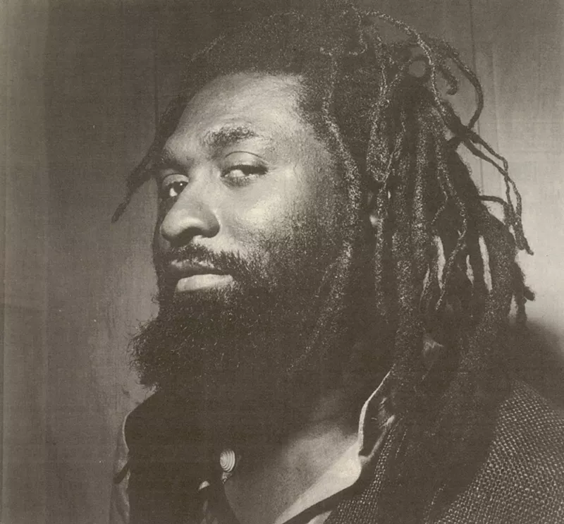 Image: black and white portrait of a reggae artist