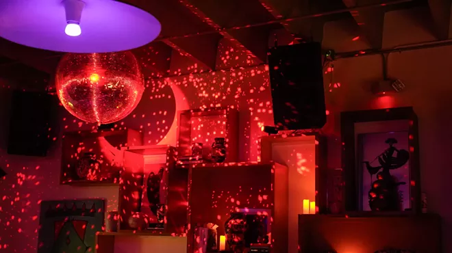 Red room with a disco ball